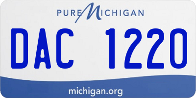 MI license plate DAC1220