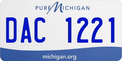 MI license plate DAC1221