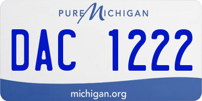 MI license plate DAC1222