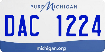 MI license plate DAC1224