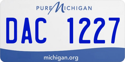 MI license plate DAC1227