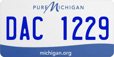 MI license plate DAC1229
