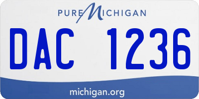 MI license plate DAC1236