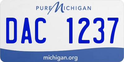 MI license plate DAC1237
