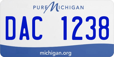 MI license plate DAC1238