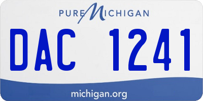 MI license plate DAC1241