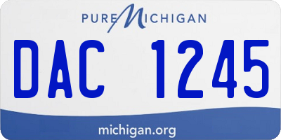 MI license plate DAC1245