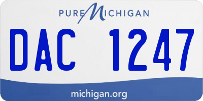 MI license plate DAC1247