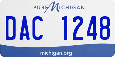 MI license plate DAC1248