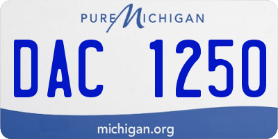 MI license plate DAC1250