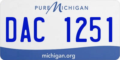 MI license plate DAC1251