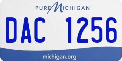 MI license plate DAC1256