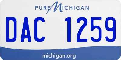 MI license plate DAC1259