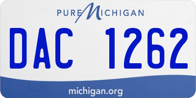 MI license plate DAC1262