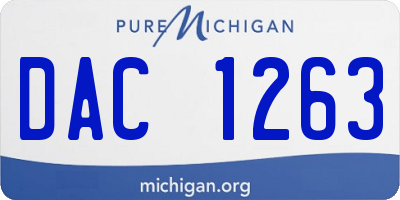 MI license plate DAC1263