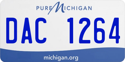 MI license plate DAC1264