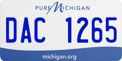 MI license plate DAC1265