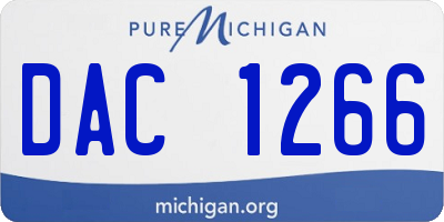 MI license plate DAC1266