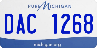 MI license plate DAC1268