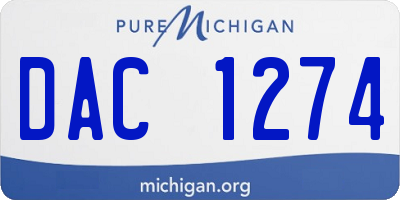 MI license plate DAC1274