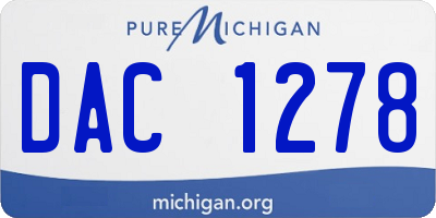MI license plate DAC1278