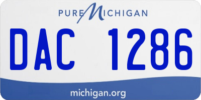 MI license plate DAC1286