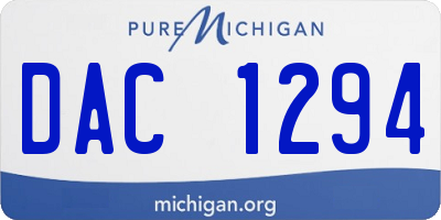 MI license plate DAC1294