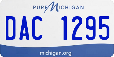 MI license plate DAC1295