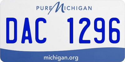 MI license plate DAC1296