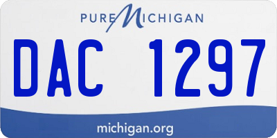 MI license plate DAC1297