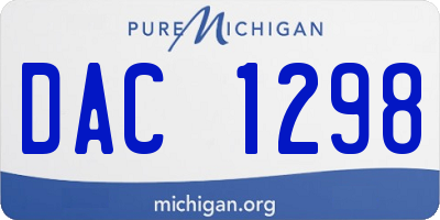 MI license plate DAC1298