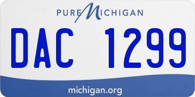 MI license plate DAC1299