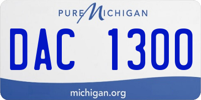 MI license plate DAC1300