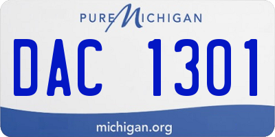 MI license plate DAC1301