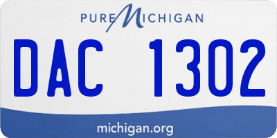 MI license plate DAC1302