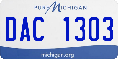 MI license plate DAC1303