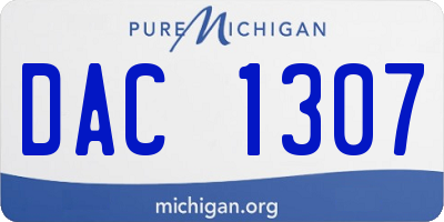 MI license plate DAC1307