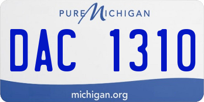 MI license plate DAC1310