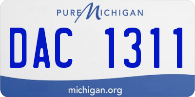 MI license plate DAC1311