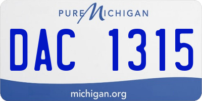 MI license plate DAC1315