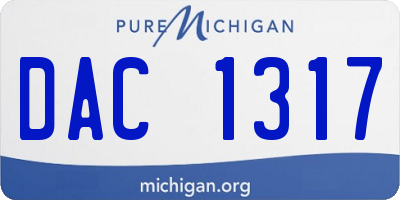 MI license plate DAC1317
