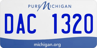 MI license plate DAC1320