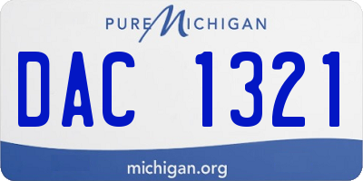 MI license plate DAC1321