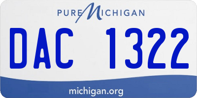 MI license plate DAC1322