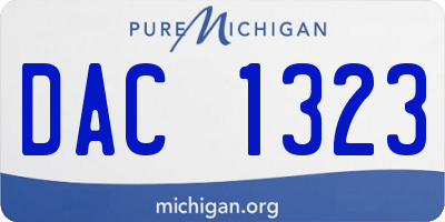 MI license plate DAC1323