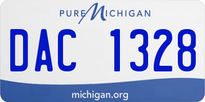 MI license plate DAC1328