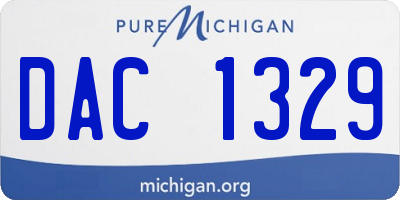 MI license plate DAC1329