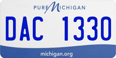 MI license plate DAC1330