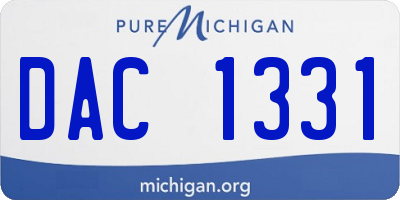MI license plate DAC1331