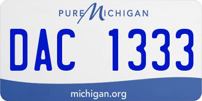 MI license plate DAC1333